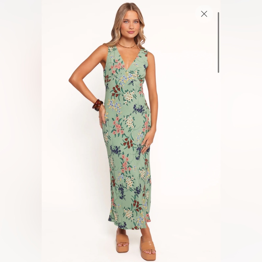 Petal & Pup Green Floral Maxi Dress